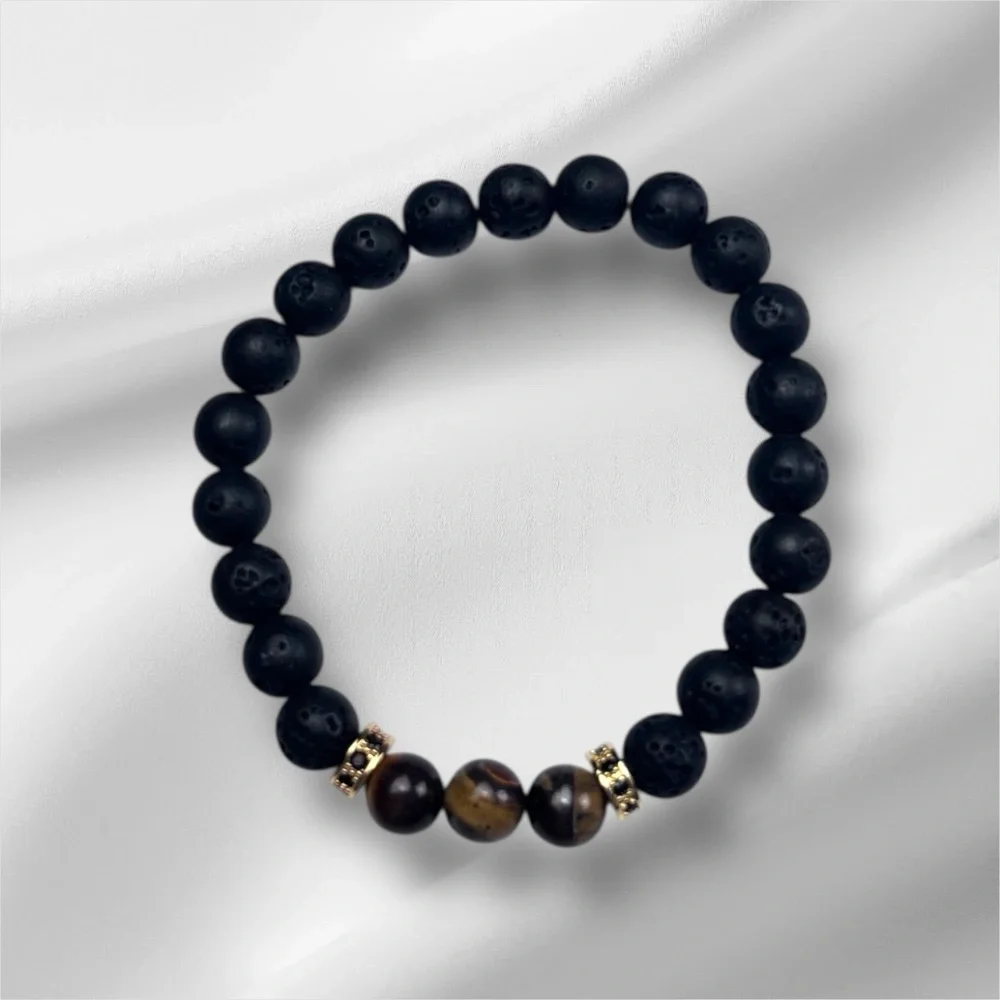 Black and Brown Beaded Bracelet